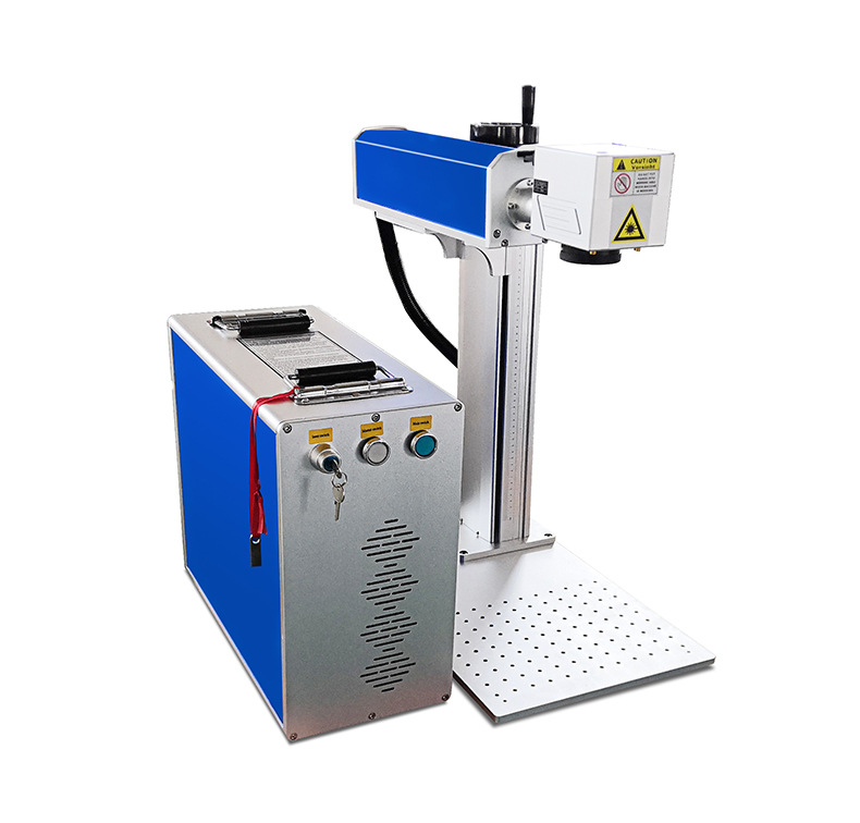 धातु आभूषण रिंग के लिए रोटरी के साथ DS-KH002 स्प्लिट डेस्क पोर्टेबल प्रकार 20w 30w 50w फाइबर CO2 लेजर मार्किंग मशीन