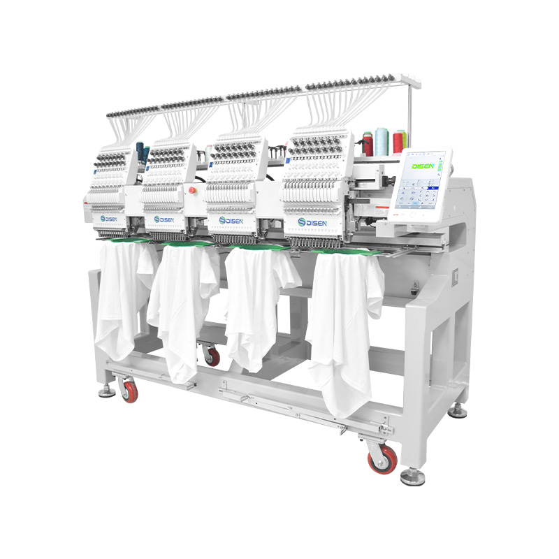 DS-1504 कंप्यूटर कढ़ाई मशीन 4 सिर टी-शर्ट हैट कढ़ाई