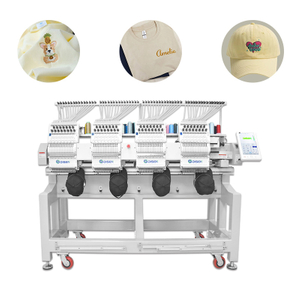 DS-1504 कंप्यूटर कढ़ाई मशीन 4 सिर टी-शर्ट हैट कढ़ाई