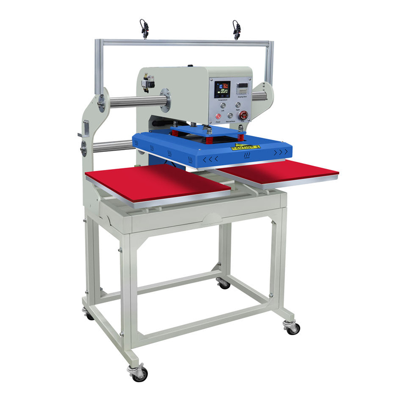 टी-शर्ट 40*60 सेमी के लिए DS-7C डबल स्टेशन हीट ट्रांसफर प्रिंटिंग न्यूमेटिक डुअल साइड हीट प्रेस मशीन